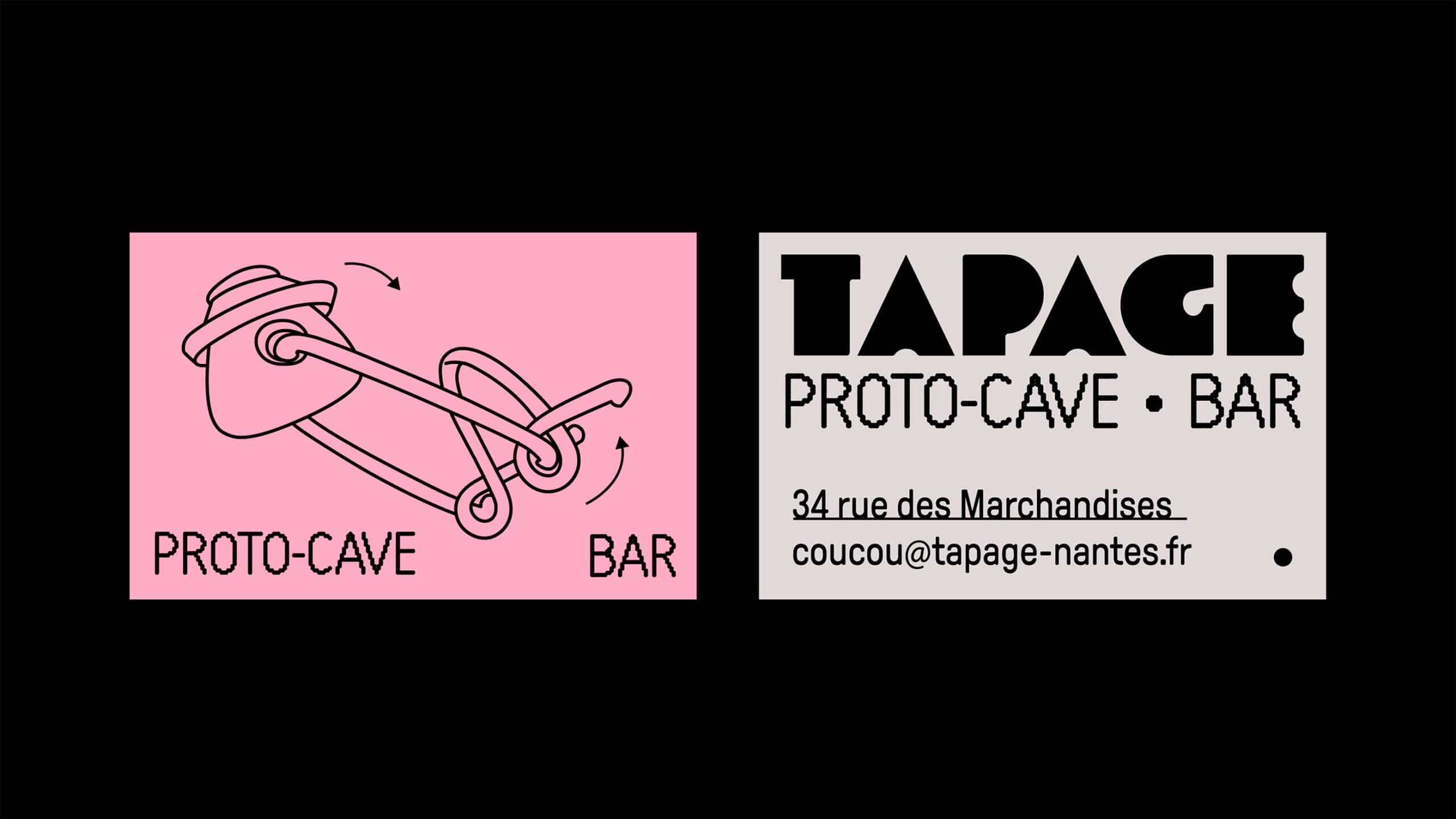 création recto verso carte visite tapage cave bar illustration