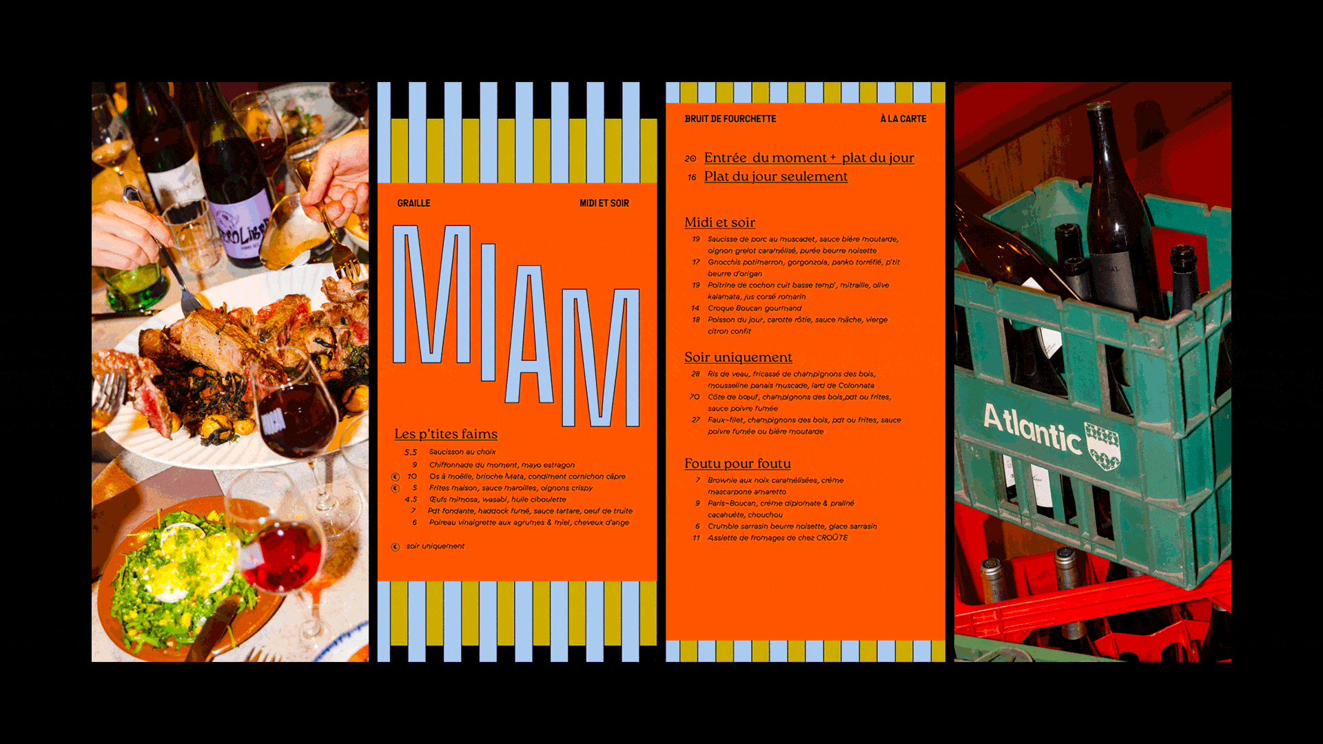 Menu papier et cartes du restaurant avec graphisme